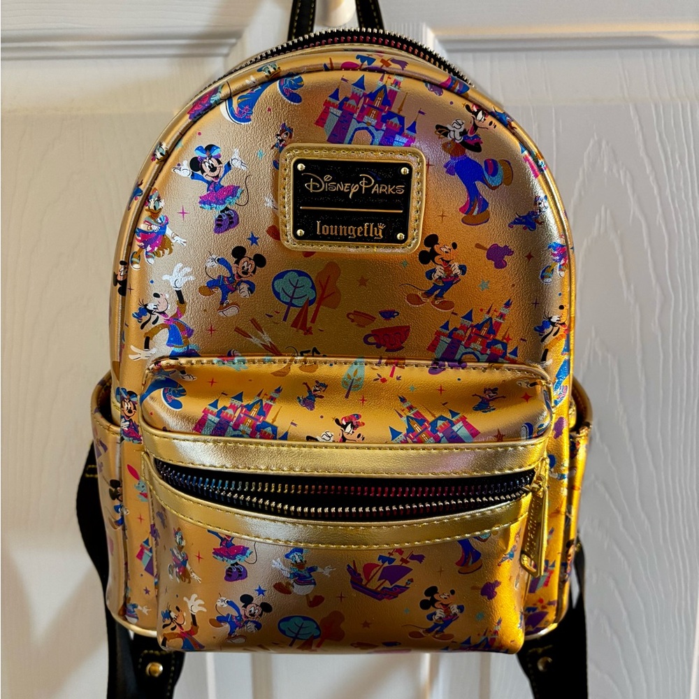 Loungefly Disneyland 70th Gold Backpack
